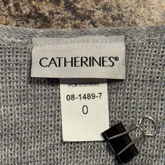 Catherines Cardigan Sweater Boho Oversized Open Kimono Casual Cozy Gray Size 0X - Picture 4 of 7
